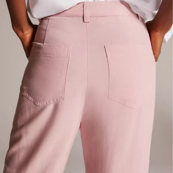 En Saison Valeria Linen Blend Pink Wide Leg Trouser Pants - Picture 4 of 13